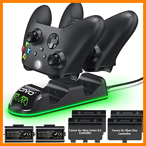 【 Mejor precio en oferta de 】✔️ OIVO Cargador Mando para Xbox One Series X S, Xbox Mando Batería 2 x 1300mAH Recargable para Xbox One/One S Serie/One X Serie/One Mando