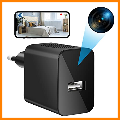 【 Mejor precio en oferta de 】✔️ Mini Camaras Espias Ocultas WiFi 4K 1080P Camaras Espias Portátil Nanny cámara con Detector de Movimiento Micro Spy Camaras de Vigilancia Seguridad Pequeña Hogar/Oficina/Niño (NO Visión Nocturna)