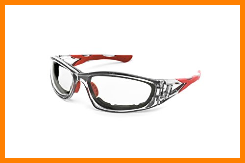 【 Mejor precio en oferta de 】✔️ PEGASO 990.08.1005 990.03-Gafas Proteccion Gama Anti-Impact Modelo F1 Lente PC Incolora Antivaho, Gris Y Rojo, L