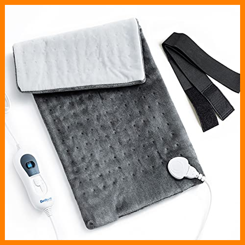 【 Mejor precio en oferta de 】✔️ Bedsure Manta Electrica Lumbar Pequeña - Almohadilla Térmica Espalda de 3 Calentamiento Niveles, Esterilla Calor con Función de Apagado Automático, Gris, 30x60cm