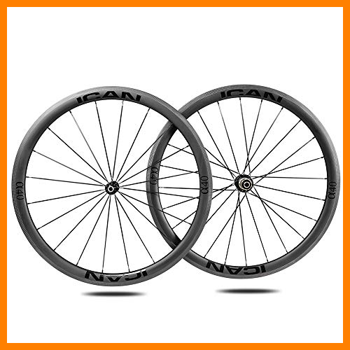 【 Mejor precio en oferta de 】✔️ TRIAERO Alpha 40 700C Ruedas de Bicicleta de Carretera de Carbono Freno de llanta 1530g 25mm Ancho Exterior 18,35mm Ancho Interior Escalada y Sprint