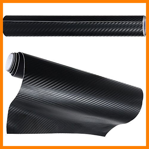 【 Mejor precio en oferta de 】✔️ Anpro 2 Rollos Vinilo Coche Fibra de Carbono Adhesiva 3D / Cubierta Adhesiva Negro para Coche/Pegatinas para Coche/Envoltura de Moto/Bricolaje / 1520 mm x 300 mm