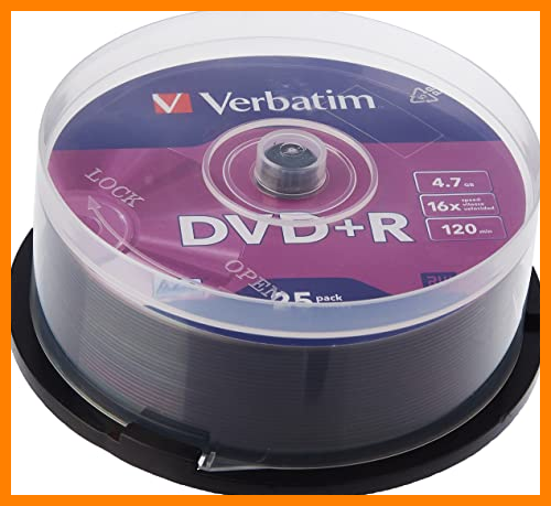 【 Mejor precio en oferta de 】✔️ Verbatim 43500 - DVD+R (pack 25 unidades), color plateado