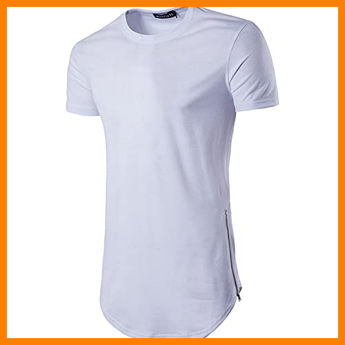 【 Mejor precio en oferta de 】✔️ SSBZYES Camiseta Para Hombre Camiseta De Verano De Manga Corta Para Hombre Camiseta De Color Sólido Talla Pequeña Casual Para Hombre Con Doble Cremallera, Cuello Redondo Largo, Camiseta De Manga Corta