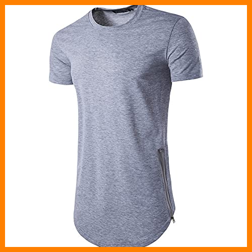 【 Mejor precio en oferta de 】✔️ SSBZYES Camiseta Para Hombre Camiseta De Verano De Manga Corta Para Hombre Camiseta De Color Sólido Talla Pequeña Casual Para Hombre Con Doble Cremallera, Cuello Redondo Largo, Camiseta De Manga Corta