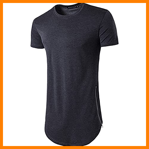 【 Mejor precio en oferta de 】✔️ SSBZYES Camiseta Para Hombre Camiseta De Verano De Manga Corta Para Hombre Camiseta De Color Sólido Talla Pequeña Casual Para Hombre Con Doble Cremallera, Cuello Redondo Largo, Camiseta De Manga Corta