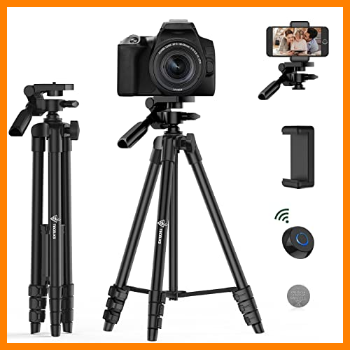 【 Mejor precio en oferta de 】✔️ Tripode para Movil, Trípode de Cámara (44cm-135cm) de Aluminio con Control Remoto, Soporte de Móvil, Bolsa de Transporte, Trípode Ligero de Viaje/Video/Teléfono/Cámara - TECELKS ZJ20
