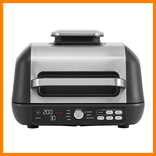 【 Mejor precio en oferta de 】✔️ Ninja Foodi MAX PRO Health Grill, piastra e friggitrice ad aria [AG651EU] 7 funzioni di cottura, 2 piastre, 3,8 l, argento/nero