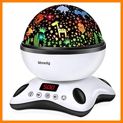【 Mejor precio en oferta de 】✔️ Moredig Lampara Proyector Estrellas Bebe, 360° Rotación Proyector Bebes Luces y Musica con Temporizador y Control Remoto, 8 Modos Romántica luz de la Noche, Perfecto Regalo para Bebés, Negro