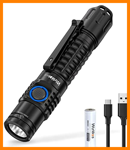 【 Mejor precio en oferta de 】✔️ Wurkkos FC12 Linterna táctica EDC ultra brillante 2000 lm, clip de dos vías, recargable por USB-C, compacta linterna LED con interruptor de extremo táctico, camping, senderismo, ciclismo, IPX8 (negro)