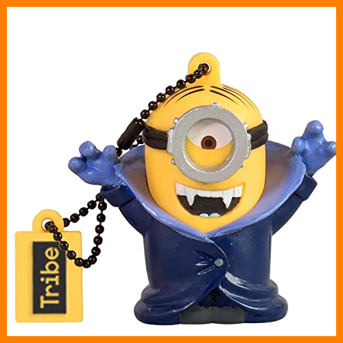 【 Mejor precio en oferta de 】✔️ Tribe Los Minions Despicable Me Gone Batty - Memoria USB 2.0 DE 16 GB Pendrive Flash Drive de Goma con Llavero