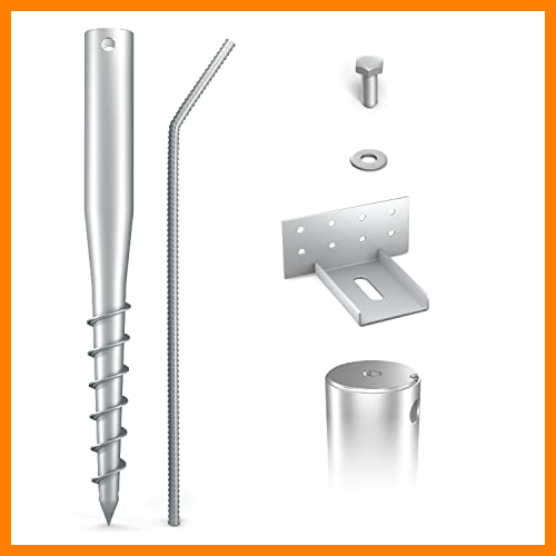 【 Mejor precio en oferta de 】✔️ Maxerio, Galvanizado, Base de 6 Unidades, Longitud de 60 cm, Juego de Bases de Tornillo.