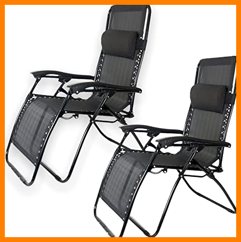 【 Mejor precio en oferta de 】✔️ TIENDA EURASIA® Pack 2 - Tumbona Plegable Multi-Posiciones para Jardín - 95x65x105cm - Ideal para Uso en la Terraza o Jardín (Negro)