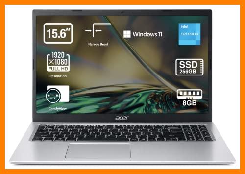 【 Mejor precio en oferta de 】✔️ Acer Aspire 3 A315-35 - Ordenador Portátil 15.6” Full HD LED (Intel Celeron N4500, 8 GB RAM, 256 GB SSD, Intel UHD Graphics 600, Windows 11 Home) Plata - Teclado QWERTY Español