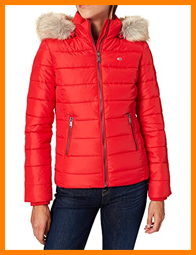 【 Mejor precio en oferta de 】✔️ Tommy Jeans TJW Essential Hooded Jacket Chaqueta, Deep Crimson, S para Mujer