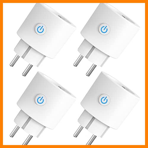 【 Mejor precio en oferta de 】✔️ ANTELA Enchufe Inteligente WiFi 4,000W Con Monitor de Consumo, Horarios y Temporizadores, No Necesita HUB, Protección Contra Sobrecarga, Compatible con Alexa y Google Home, Wifi 2,4 Ghz, 4PCS