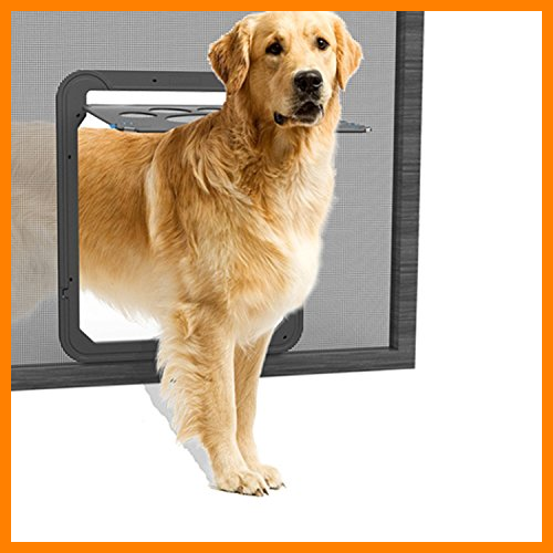 【 Mejor precio en oferta de 】✔️ NAMSAN Puerta para Perros para Mosquitera Fácil de Montar, Abrir y Cerrar sin Problemas, Imán Quede Cerrada (37CM X 42CM)