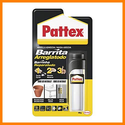 【 Mejor precio en oferta de 】✔️ Pattex Barrita Arreglatodo, masilla bicomponente extrafuerte, pasta moldeable para pegar y reparar, resina epoxi barnizable y lijable para múltiples materiales, tubo 48 g