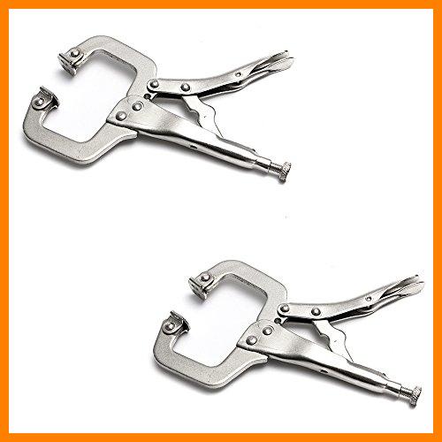 【 Mejor precio en oferta de 】✔️ NUZAMAS Juego de 2 abrazaderas en C de 22,86 cm con almohadillas giratorias de acero y tornillo de sujeción C para soldar.