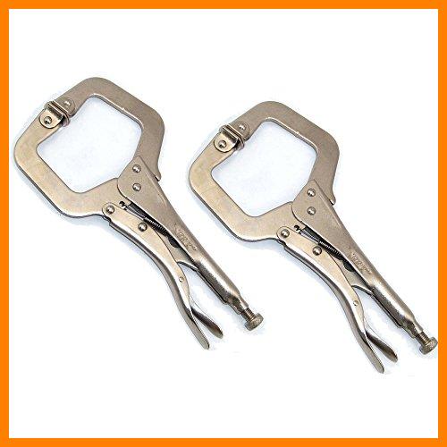 【 Mejor precio en oferta de 】✔️ NUZAMAS - Juego de 2 abrazaderas en C de 275 mm con almohadillas giratorias de acero con abrazadera de 275 mm
