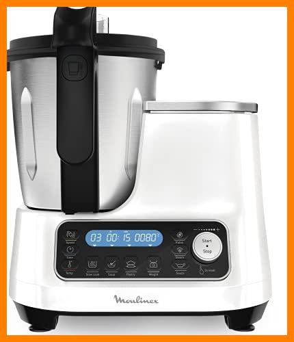 【 Mejor precio en oferta de 】✔️ Moulinex ClickChef HF4SPRBL - Robot de cocina multifunción 1400W, 3.6 l, recetario en Castellano, 5 programas Auto, temperatura de 30 a 120 ºC, 12 velocidades , 32 funciones, báscula, vaporera, blanco