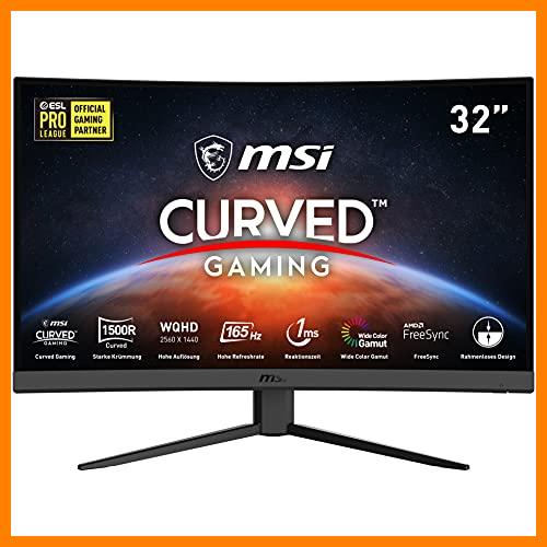 【 Mejor precio en oferta de 】✔️ MSI Optix G32CQ4 - Monitor Gaming Curvo de 31.5" LED WQHD 165Hz (2560 x 1440p, ratio 16:9, Panel VA, pantalla curva 1500R, 1 ms respuesta, brillo 250 nits, Anti-glare) negro, compatible con consolas