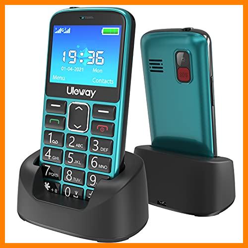 【 Mejor precio en oferta de 】✔️ USHINING 2G Teléfonos móviles para Mayores, Senior Teléfono Celular con Teclas Grandes, SOS Botón, Pantalla de 2.4", HAC Compatible, Llamada rápida, Sonido Fuerte de Radio, 1000mAh Batería - Verde