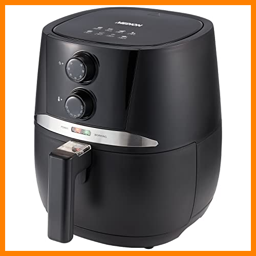 【 Mejor precio en oferta de 】✔️ MEDION Freidora de aire caliente, aprox. 1400 vatios, panel de control digital, capacidad total de 3,2 litros, freír sin aceite, temporizador de 30 minutos, protección contra sobrecalentamiento