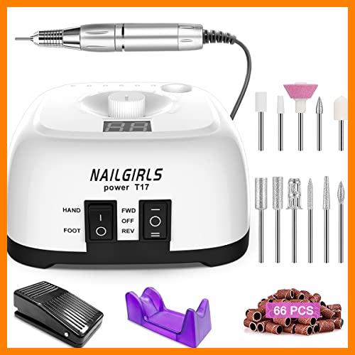 【 Mejor precio en oferta de 】✔️ Torno de Uñas Profesional 35000RPM,NAILGIRLS 11 en 1 Torno para Uñas Acrilicas,Torno Electrico para Uñas con Pantalla y Pedal,Baja Vibración Torno Profesional para Uñas Tornos para Manicura y Pedicura
