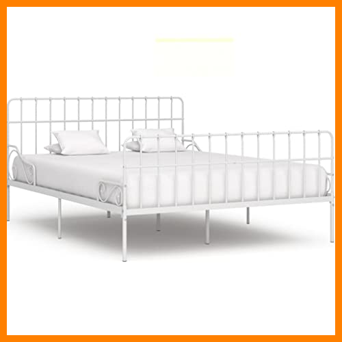 【 Mejor precio en oferta de 】✔️ VidaXL Marco de Cama y somier de láminas de Metal, 200 x 200 cm, Color Blanco