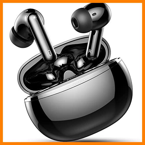 【 Mejor precio en oferta de 】✔️ Auriculares Inalámbricos, Smoonigh 2022 Nuevos Auriculares Bluetooth 5.3 Inalámbricos con 4 HD Estéreo Microfono, Control Tactil In-Ear Auricular Deportivos Cascos Wireless Negro, Trabajar o Viajar