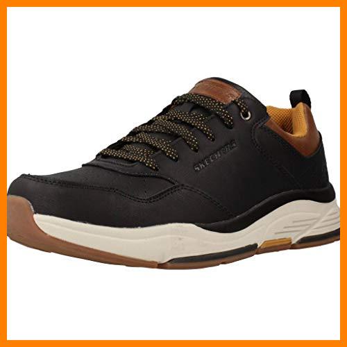 【 Mejor precio en oferta de 】✔️ Skechers BENAGO TRENO, Zapatillas para Hombre, Black Leather, 41 EU