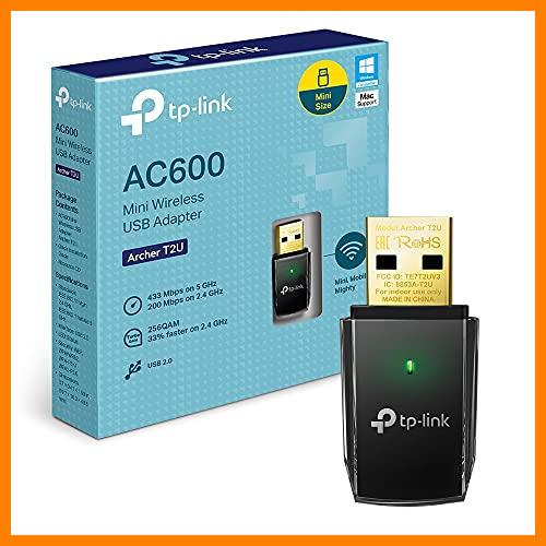 【 Mejor precio en oferta de 】✔️ TP-Link Archer T2U - Adaptador WiFi USB AC600 Mbps, Receptor WiFi para PC, Doble Banda 2.4GHz/5GHz, Mini Tamaño, USB 2.0, Seguridad avanzada, Color Negro