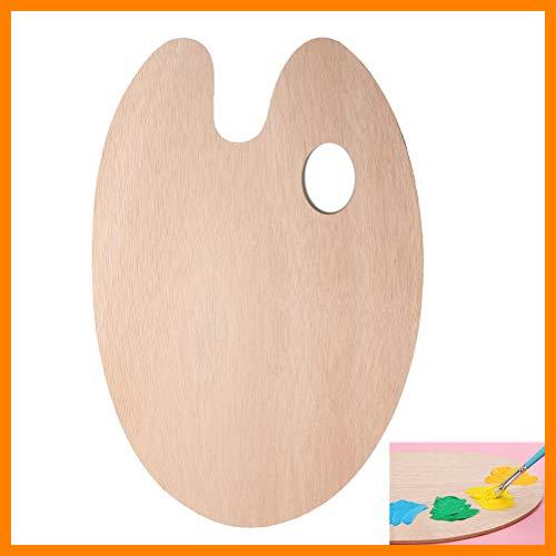 【 Mejor precio en oferta de 】✔️ nuoshen Paleta de pintura de madera, paleta de mezcla de pintura con orificio para el pulgar para pintura al óleo acrílica acuarela, 300 x 200 mm