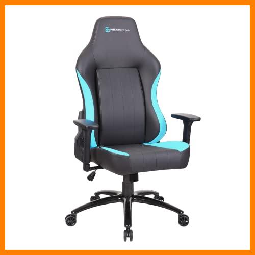 【 Mejor precio en oferta de 】✔️ Newskill Silla Gaming Profesional de Escritorio Akeron, Cuero PU Transpirable, Altura Ajustable, Reclinable 180º, Gas Pistón Clase 4, Reposabrazos Ajustables 3D, Cojín Lumbar y Cervical, Azul