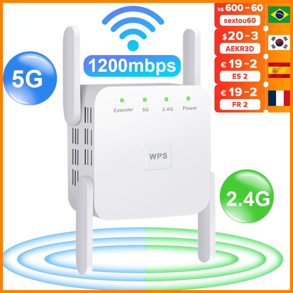 【 Mejor precio en oferta de 】✔️ Amplificador de Señal Wifi, Extensor de Red, Largo Alcance, Repetidor Inalámbrico 5G, 1200 Mbps, 5 GHz