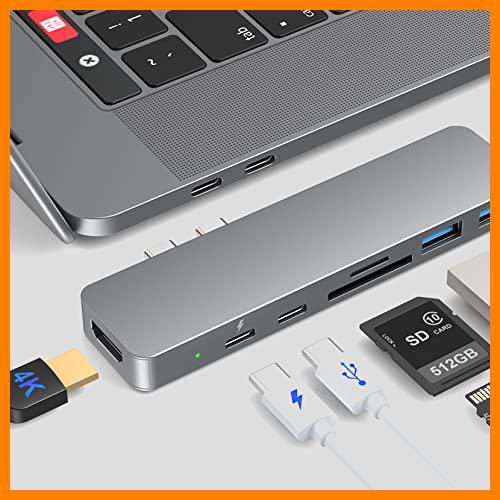 【 Mejor precio en oferta de 】✔️ USB C 3.0 Hub, 4K - 7 en 2 Hub USB C Ethernet, Multipuerto Adaptador con 2 USB, 1 TF, 3.0 SD/Micro SD Lector de Tarjetas 4K HDMI 100W PD para Macbook Air/Pro y Otros Dispositivos Tipo C 2019-2022