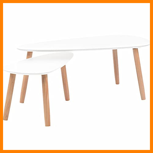 【 Mejor precio en oferta de 】✔️ vidaXL 2X Mesas de Centro Blanco Mesita Mesilla Auxiliar Madera de Pino Maciza