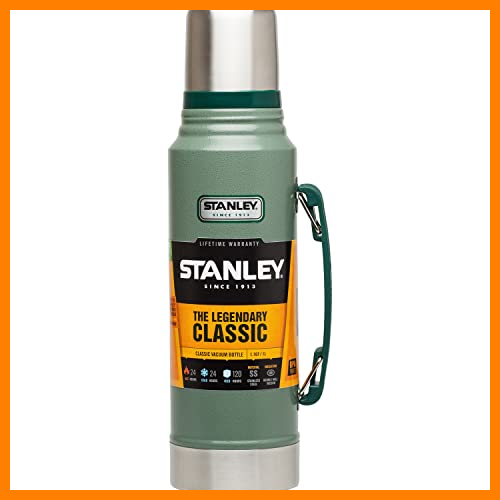 【 Mejor precio en oferta de 】✔️ Stanley Classic Legendary Bottle 1L Hammertone Green - Botella Termica 1 Litro de Acero Inoxidable - Se Mantiene Caliente o Frío 24 Horas - Termo Cafe Sin BPA - Apto para Lavavajillas