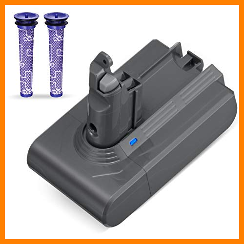 【 Mejor precio en oferta de 】✔️ Batería de Repuesto para Dyson V6 Compatible DC62 Dyson V6 DC58 DC59 DC61 DC62 595 650 770 880 SV03 SV05 SV06 SV07 SV09 Animal DC72 DC74 Serie V6 21.6V con 2PCS Filtros
