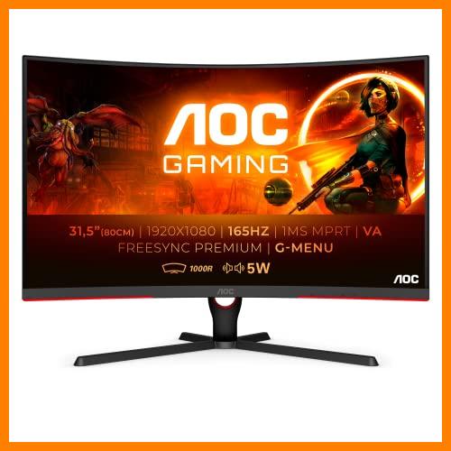 【 Mejor precio en oferta de 】✔️ AOC C32G3AE- Monitor gaming de 32" Full HD (1920x1080, VA, 16:9, HDMI 2x1.4, Displayport 1x1.2, 300 cd/m, 1ms, 165 Hz, FreeSync Premium), negro