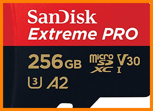 【 Mejor precio en oferta de 】✔️ SanDisk Tarjeta microSDXC Extreme PRO de 256 GB + adaptador SD + RescuePRO Deluxe de hasta 200 MB/s, con rendimiento de aplicación A2, UHS-I, Clase 10, U3, V30