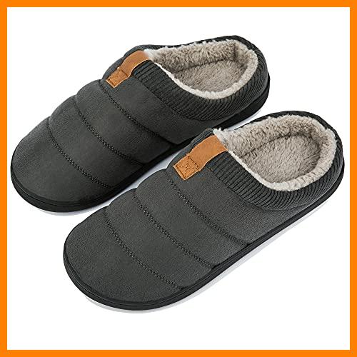 【 Mejor precio en oferta de 】✔️ TEGELE Zapatillas de Estar por Casa Hombre Invierno Zapatillas de Estar por Casa Zapatillas de Estar por Casa Suave con Suela Antideslizante por Interior/Exterior Gris Oscuro 4142