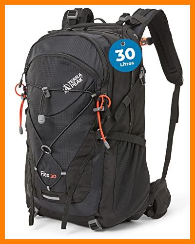 【 Mejor precio en oferta de 】✔️ Terra Peak Flex 30 Mochila de senderismo 30L mochilas Mujer Hombre y Adultos negro medio - Mochila ergonómica - Mochila de día al aire libre impermeable - Mochilas de marcha ligeras con ventilación