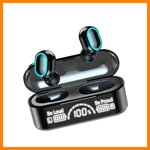 【 Mejor precio en oferta de 】✔️ Auriculares Inalambricos, Auriculares Bluetooth con Micro, Cascos Inalambricos Bluetooth con Pantalla LED, Control Tactil, IPX7 Impermeable, Carga Rápida Type-C, 36 Horas de Reproducción