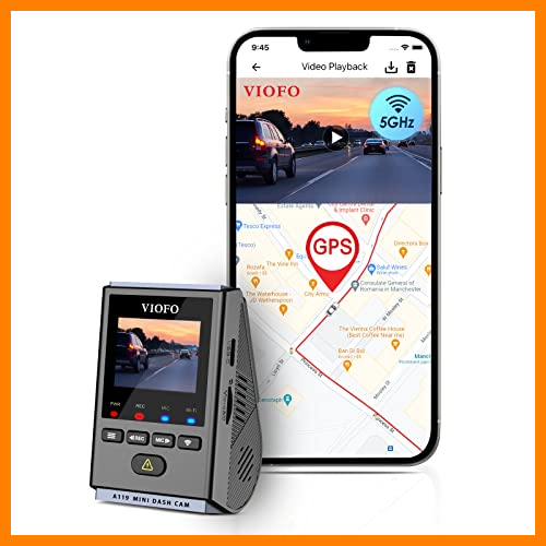 【 Mejor precio en oferta de 】✔️ VIOFO A119 Mini Dash CAM Frontal 2.7K, Dashcam Mini WiFi 5GHz y GPS, 2592x1944P 30fps 140°, HDR Super Night Sensibilidad, Modos de Estacionamiento 24h, Registro de Emergencia, Notificación de Voz