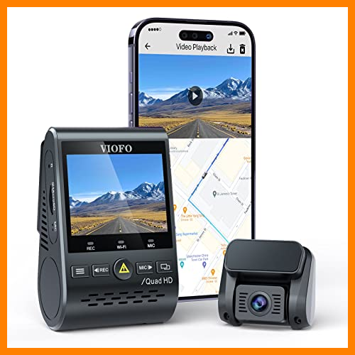 【 Mejor precio en oferta de 】✔️ VIOFO Cámara de Coche Dash CAM A129 Plus Duo, cámara de Coche Doble 2K 1440P + 1080P con WiFi GPS, monitorización de Aparcamiento + grabación de Emergencia, Sensor Sony Starvis