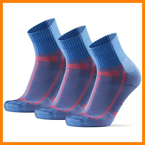 【 Mejor precio en oferta de 】✔️ DANISH ENDURANCE Calcetines de Running para Largas Distancias, para Hombre y Mujer Pack de 3 (Azul Claro/Naranja, 43-47)