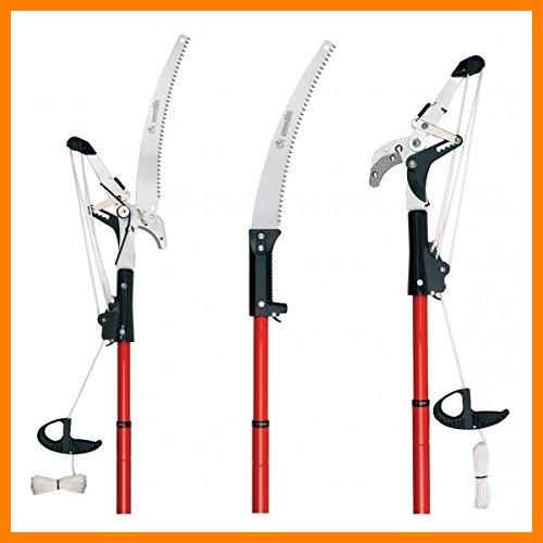 【 Mejor precio en oferta de 】✔️ Ausonia - 35053 PODADERA DE PÉRTIGA PROFESIONAL CON CORTE DE CARRACA CON PÉRTIGA TELESCÓPICA DE 3 METROS CON JUNTA RÁPIDA Q-NECK Y CUERDA DOBLE CON MANGO DE PLÁSTICO AJUSTABLE. SIERRA DE 35 CM PARA EL CORTE DE LAS RAMAS MÁS GRANDES.