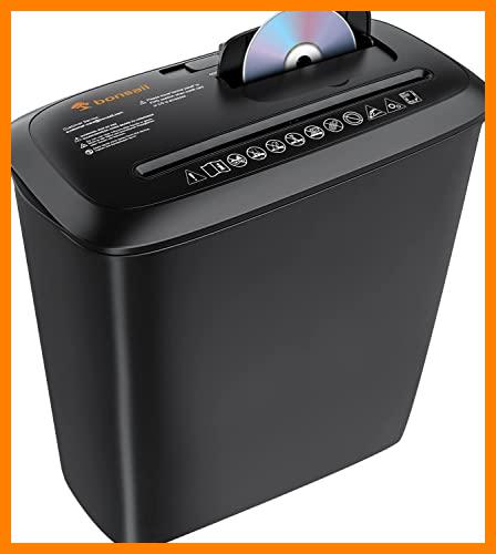 【 Mejor precio en oferta de 】✔️ Bonsaii Destructora de Papel, 8 Hojas, cortadora de Tiras, trituradora de CD/DVD para el hogar, con contenedor de residuos de 13 l, Negra (S120-C)